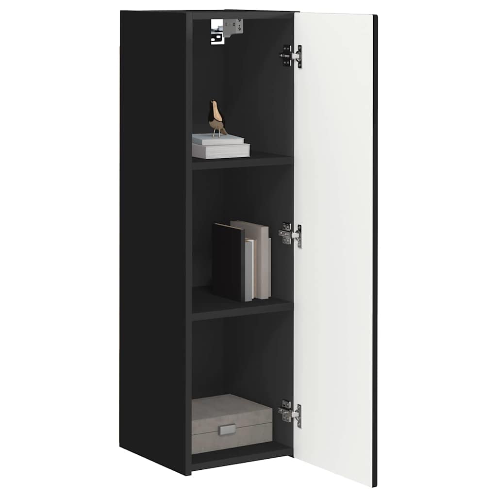 TV zidni ormar 2 pcs Crna 30 x 31 x 100 cm Konstruirano drvo