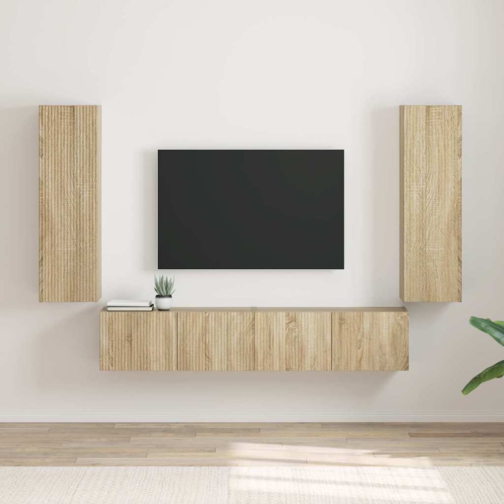 TV zidni ormar 2 pcs Sonoma 30 x 31 x 100 cm Konstruirano drvo