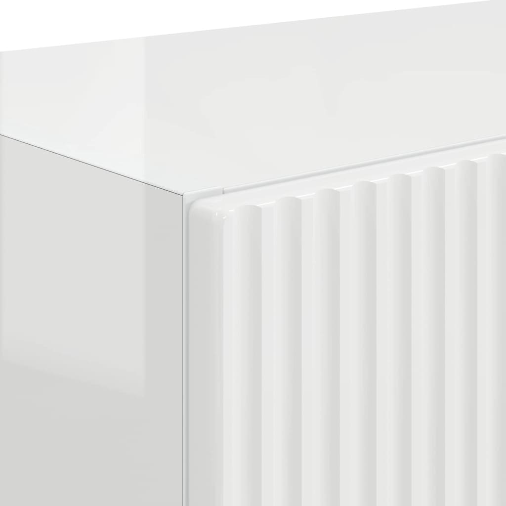 TV zidni ormar Zidne 2 pcs Visoki sjaj bijela 59,5 x 31 x 40 cm