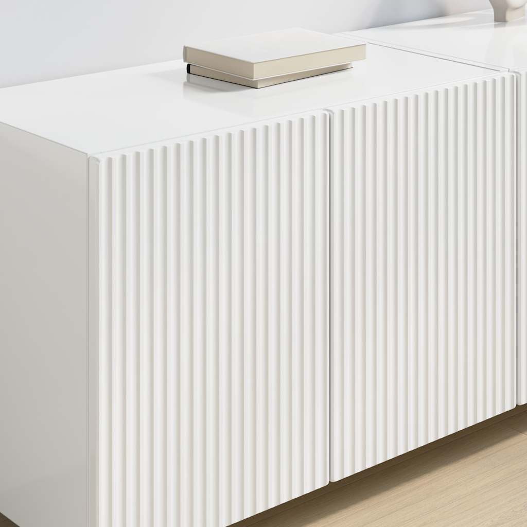 TV zidni ormar Zidne 2 pcs Visoki sjaj bijela 59,5 x 31 x 40 cm