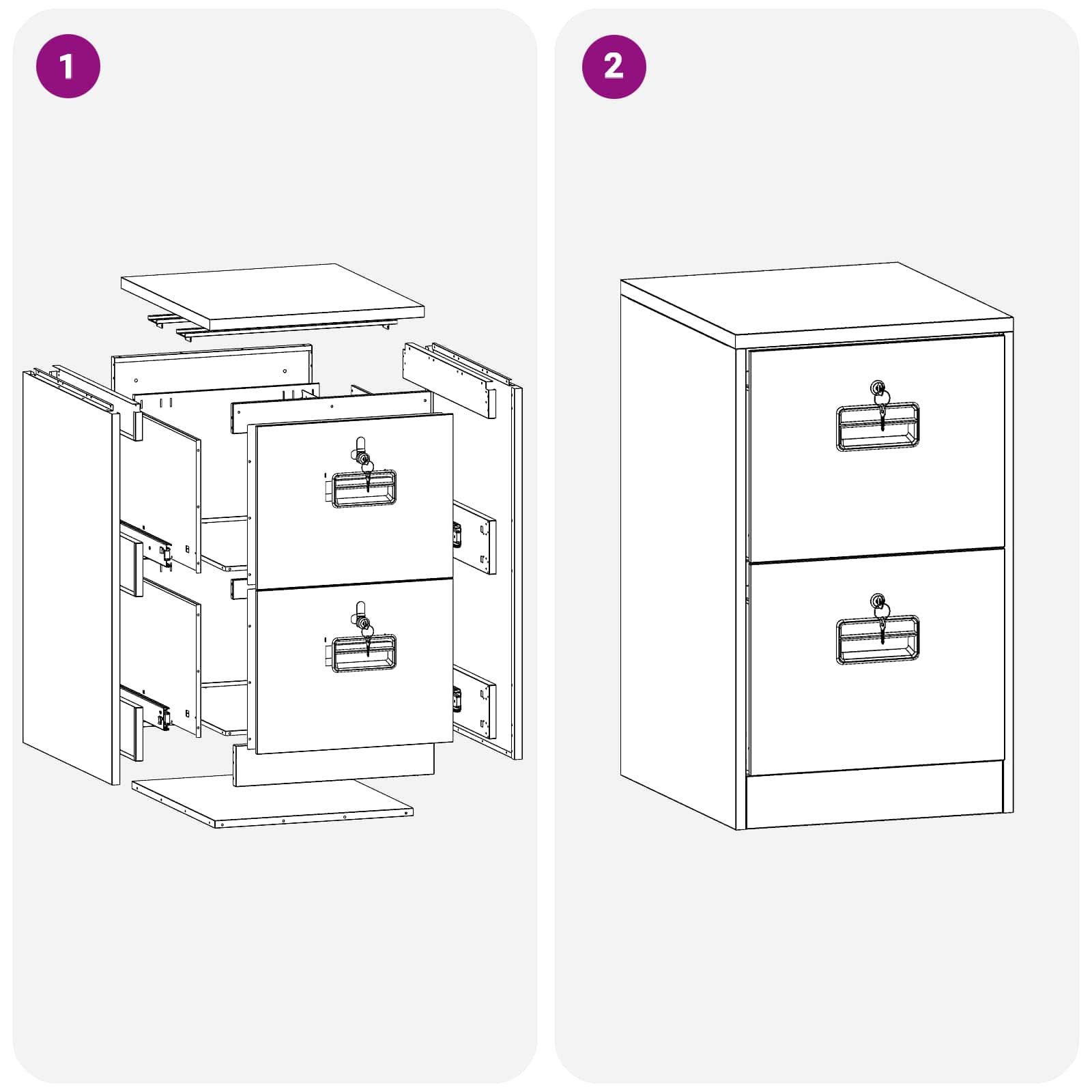 Kabinet za datoteke Crna 44 x 50 x 74,5 cm Hladno valjani čelik