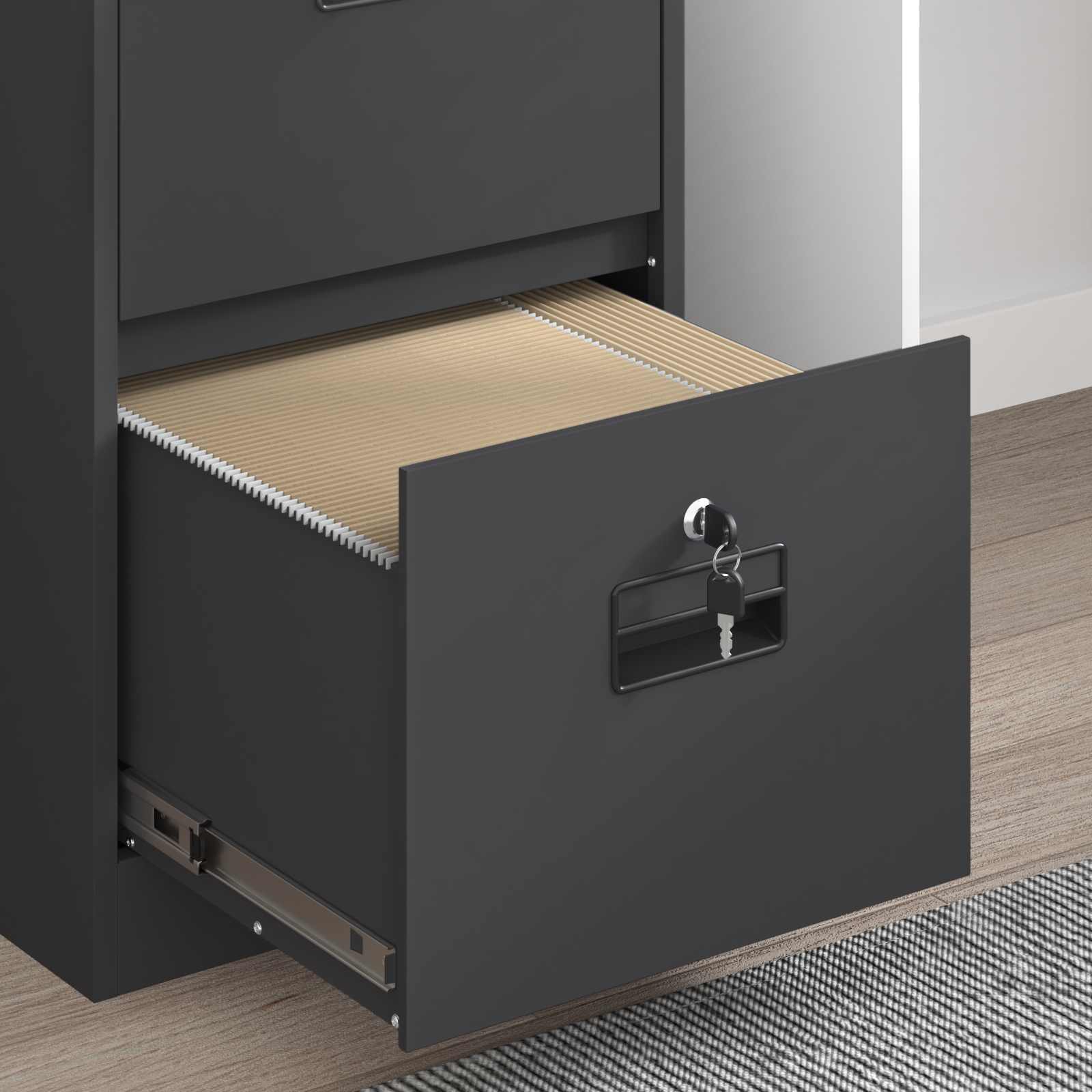Kabinet za datoteke Crna 44 x 50 x 74,5 cm Hladno valjani čelik