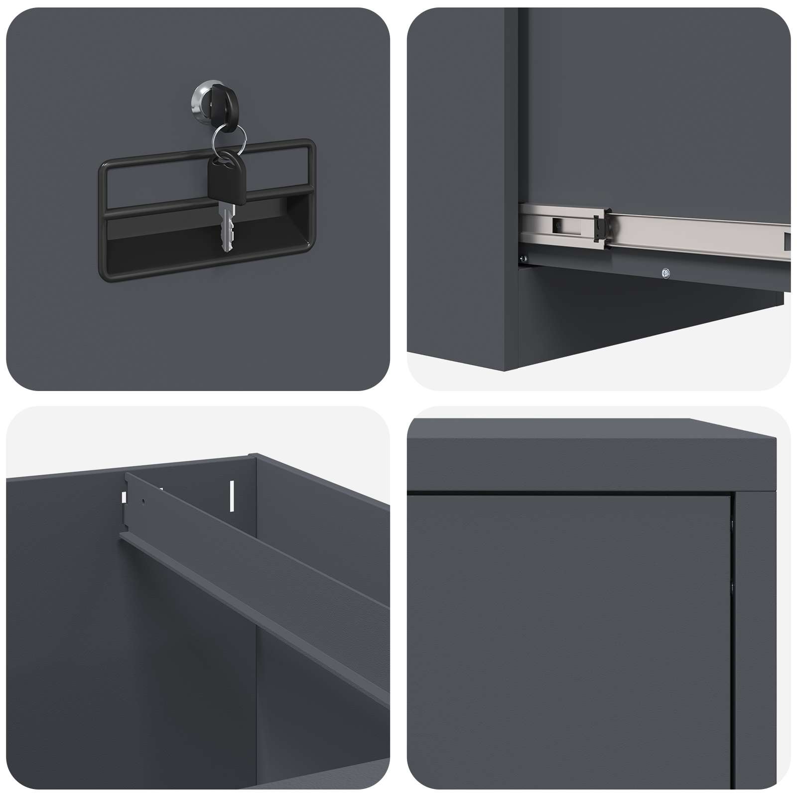 Kabinet za datoteke s ladicama Antracit 44 x 50 x 106.5 cm