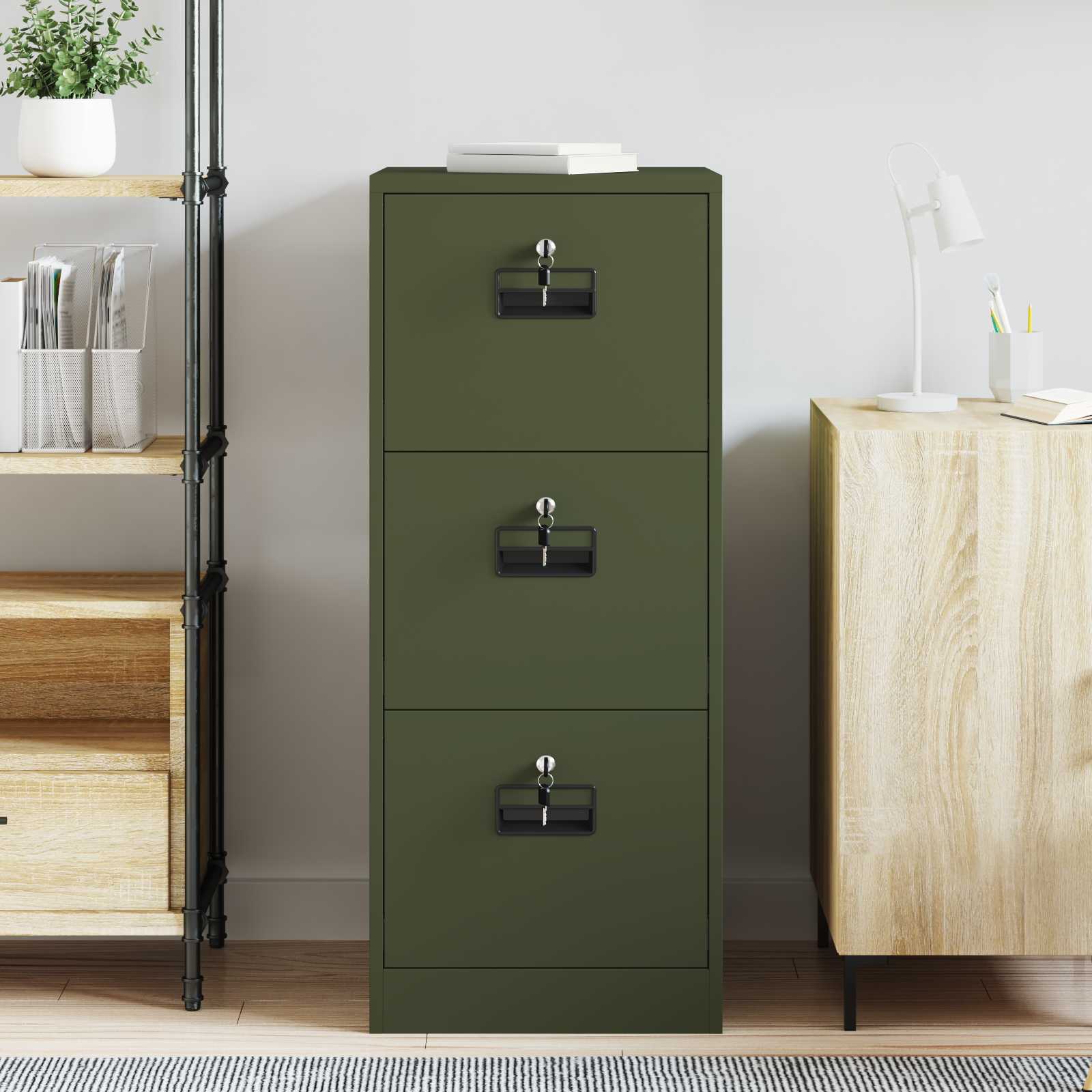 Kabinet za datoteke Maslinasto zelena 44 x 50 x 106.5 cm