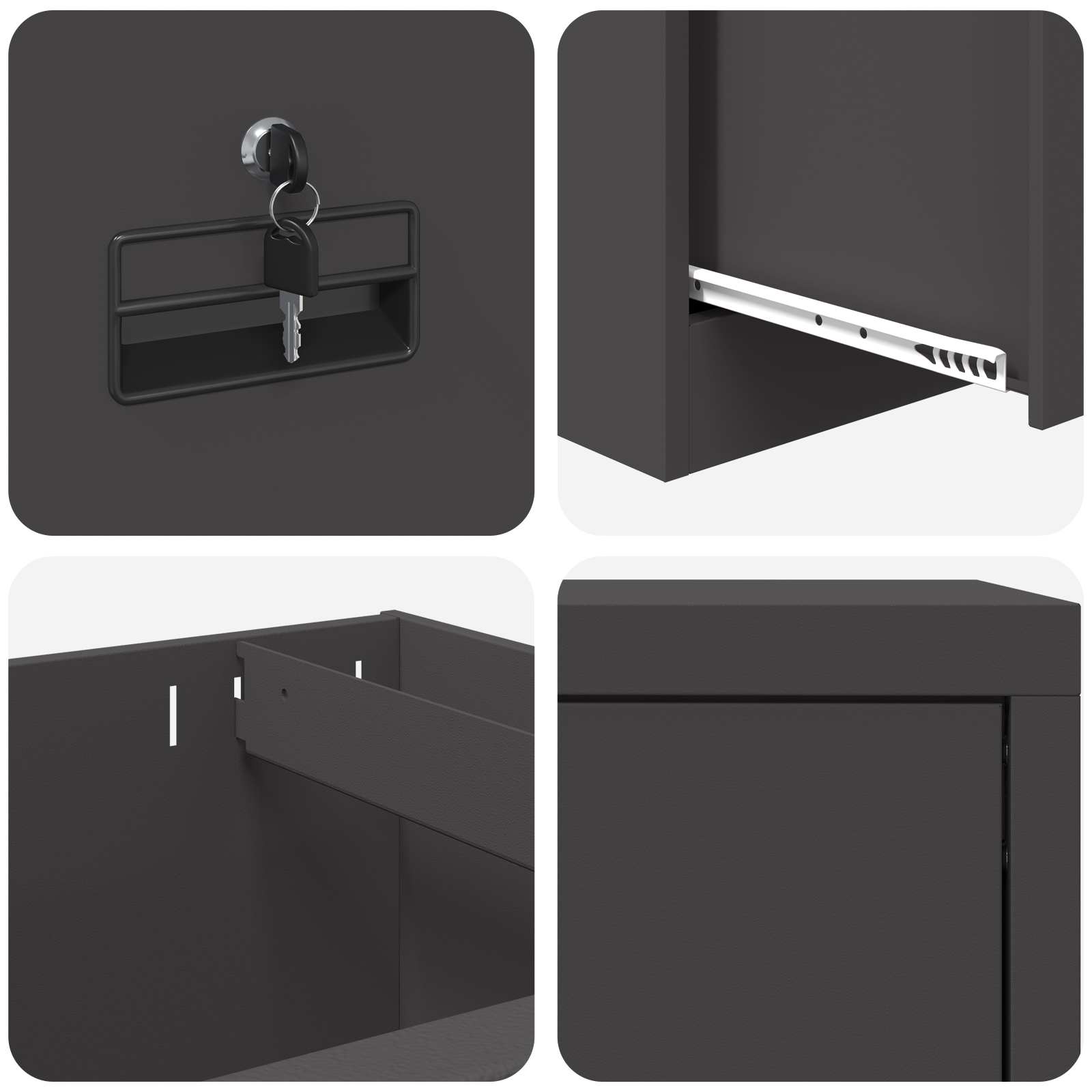 Kabinet za datoteke s ladicama Crna 45,5 x 42 x 74,5 cm