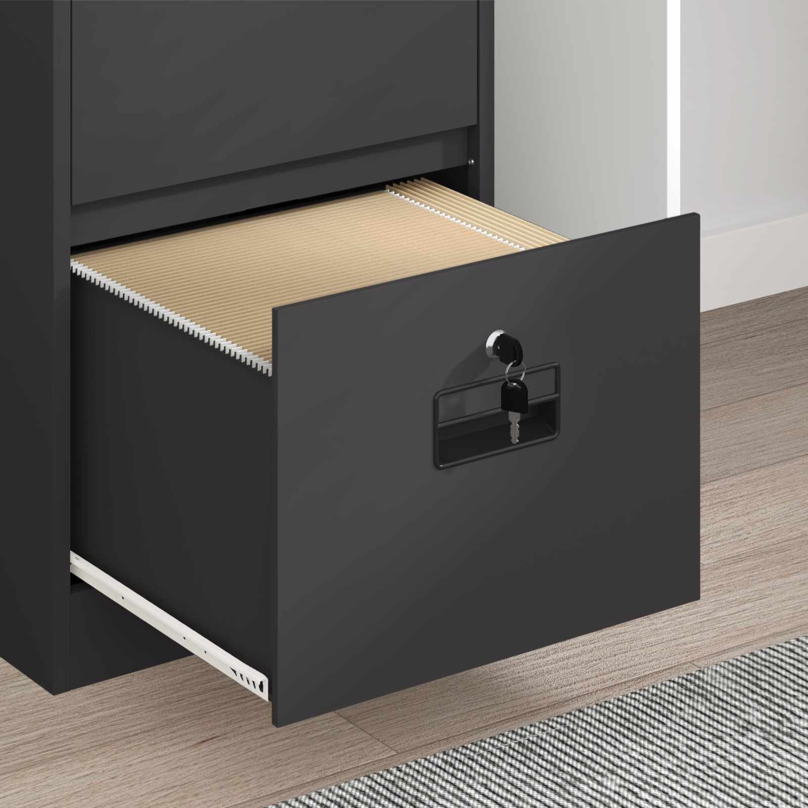 Kabinet za datoteke s ladicama Crna 45,5 x 42 x 74,5 cm