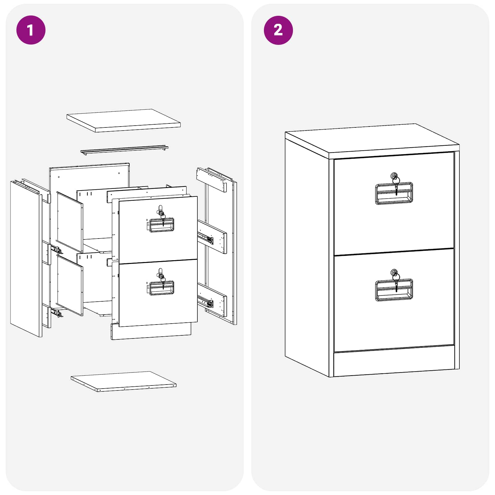 Kabinet za datoteke s ladicama Ružičasta 45,5 x 42 x 74,5 cm