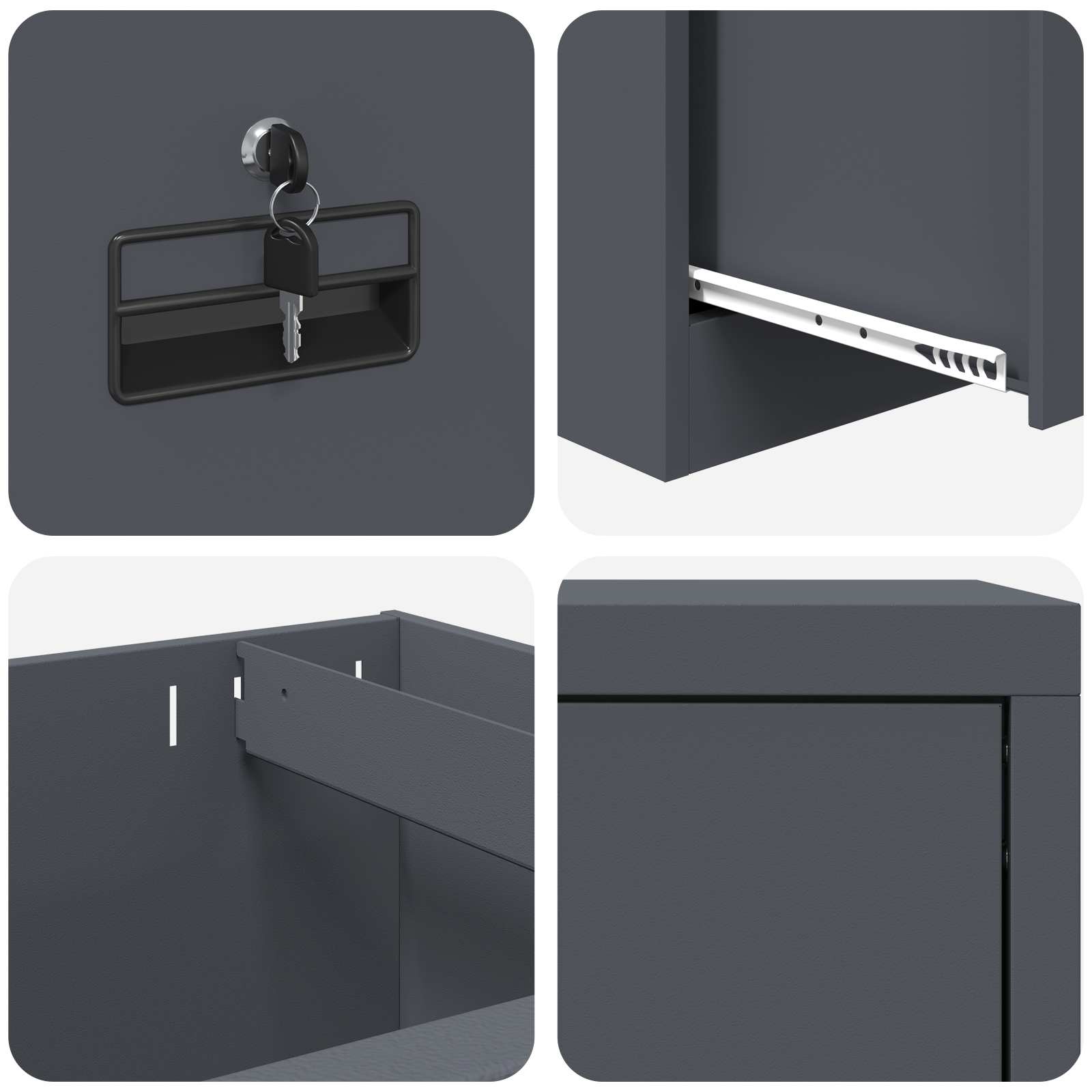 Kabinet za datoteke s ladicama Antracit 45,5 x 42 x 106,5 cm