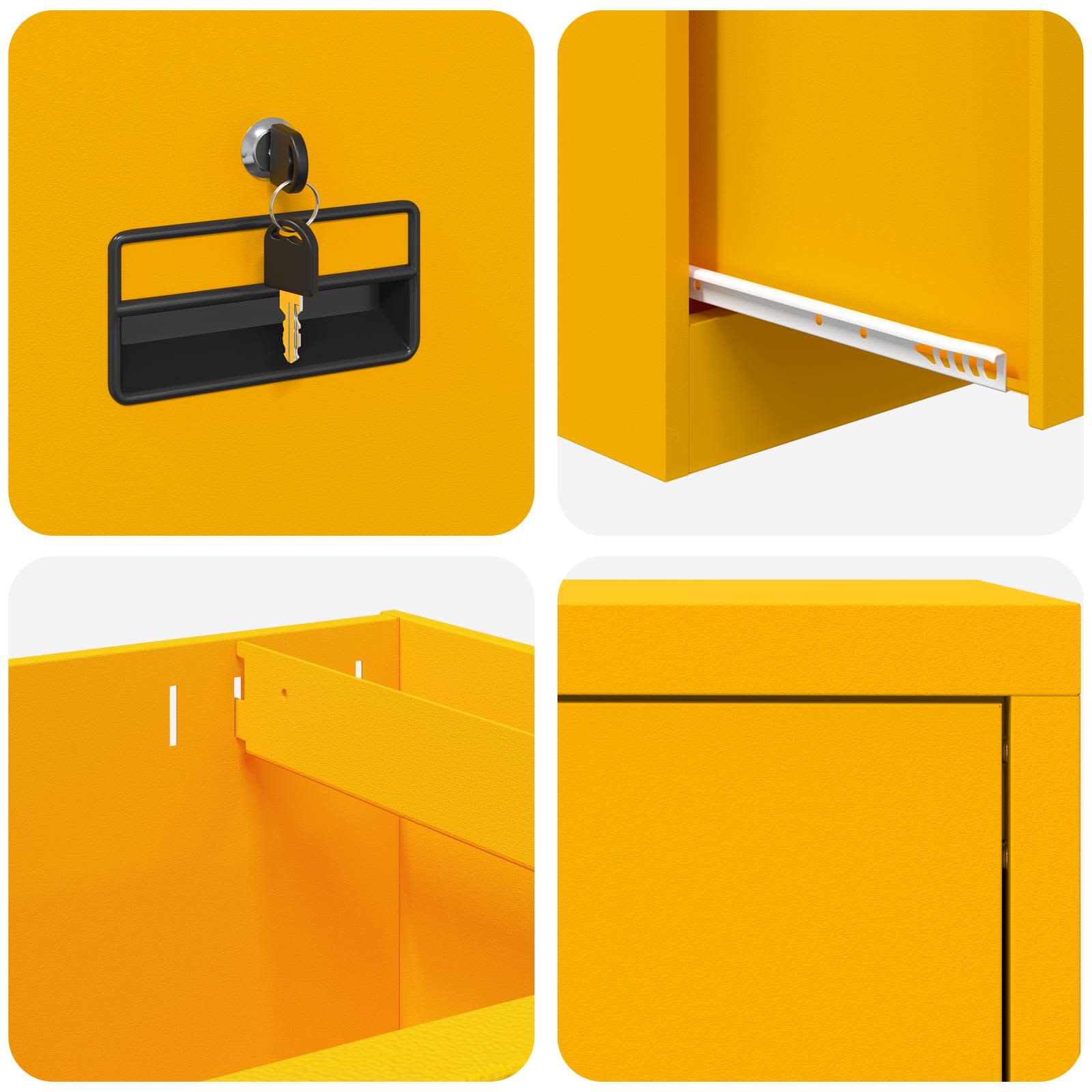 Kabinet za datoteke s ladicama Žuta 45,5 x 42 x 139 cm