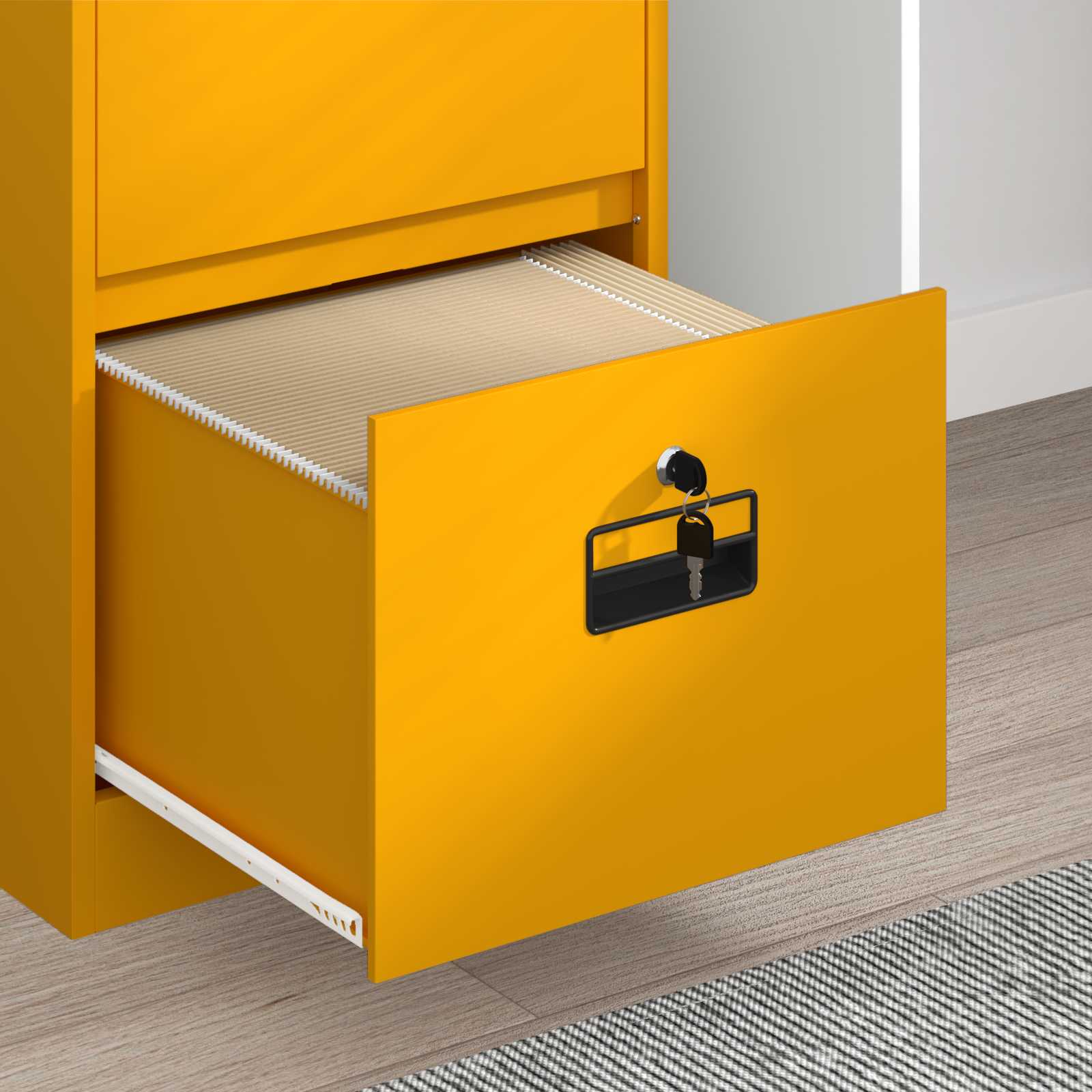 Kabinet za datoteke s ladicama Žuta 45,5 x 42 x 139 cm