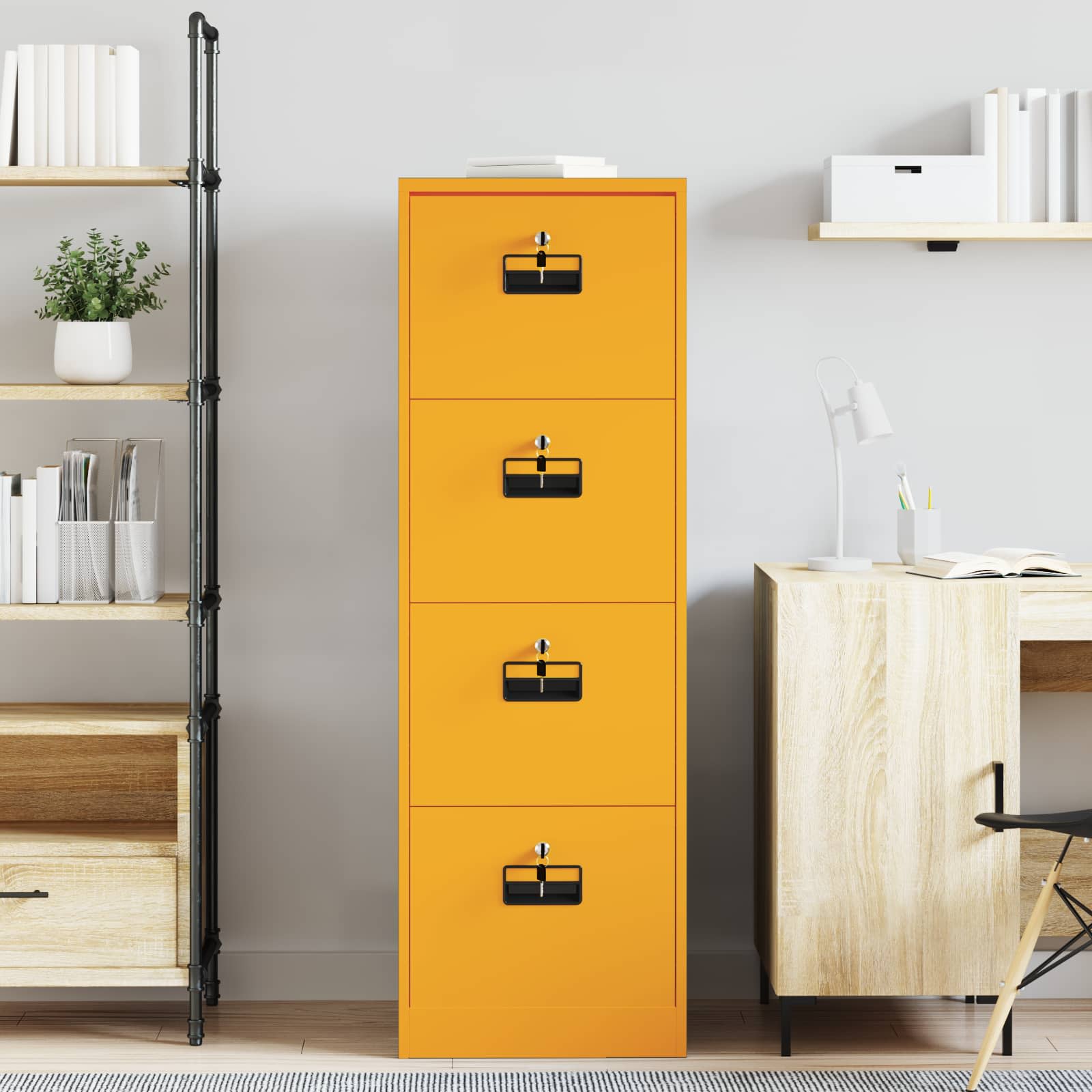 Kabinet za datoteke s ladicama Žuta 45,5 x 42 x 139 cm