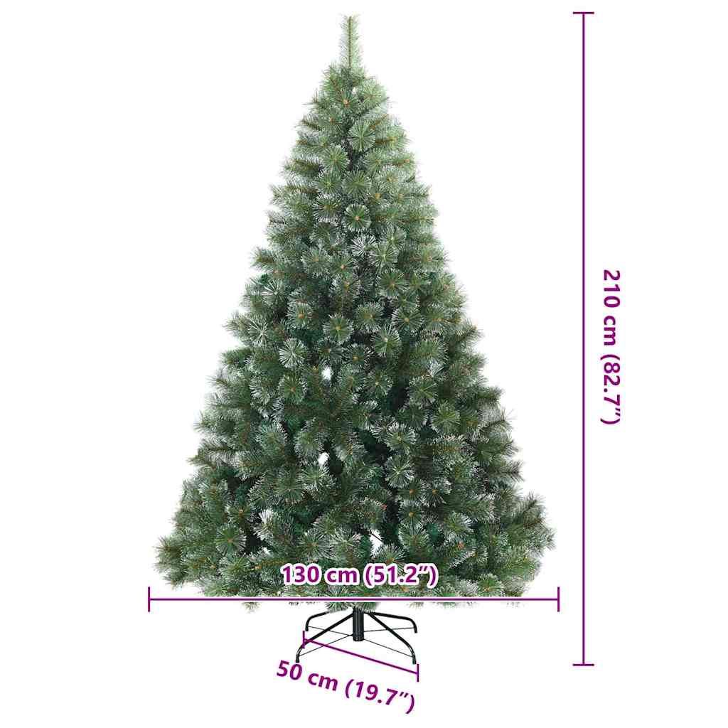Umjetno Zglobno Božićno Drvo Snijeg Preplačeno Zelena 210 cm