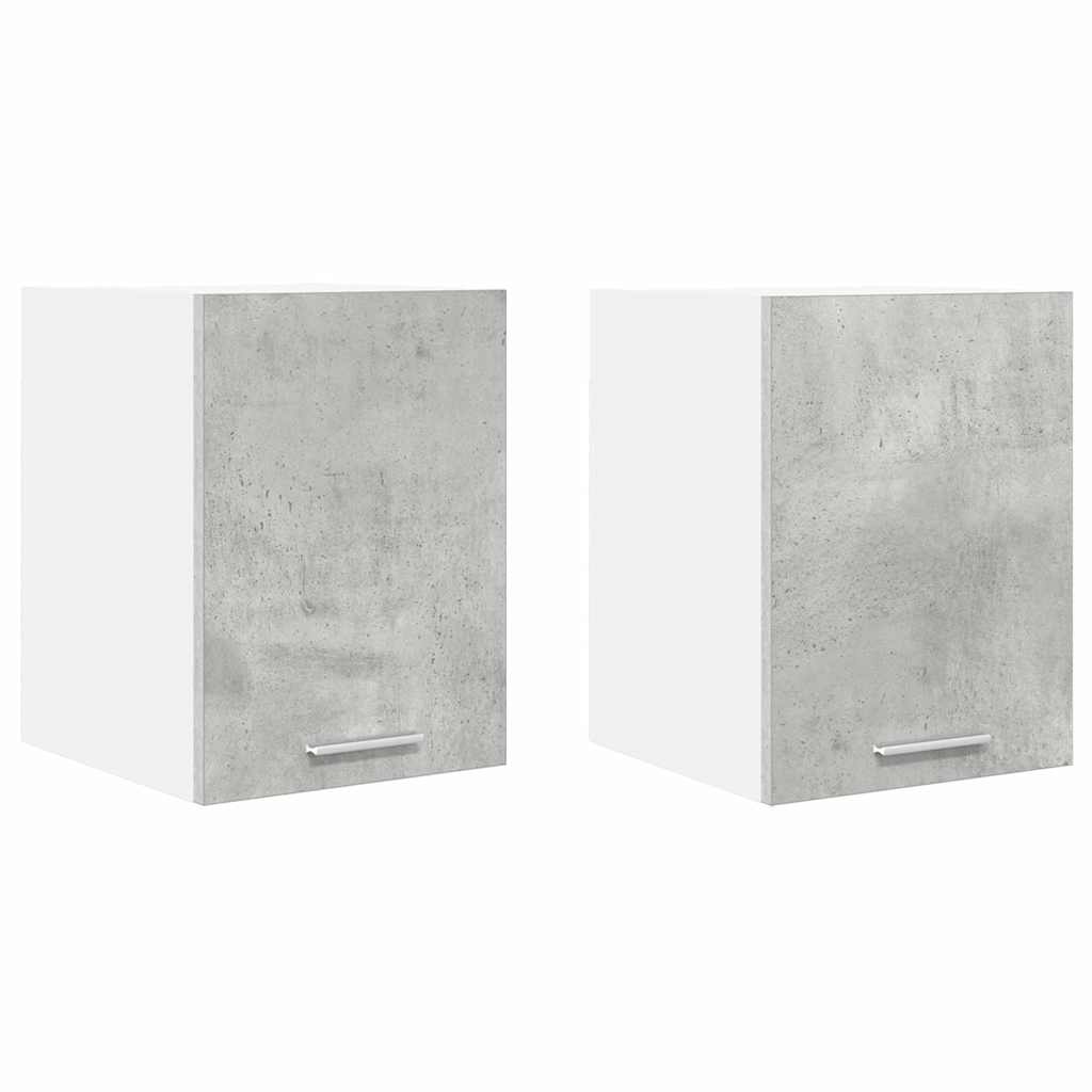Viseći ormarić 2 pcs Beton siva i bijela 30 x 31 x 40 cm