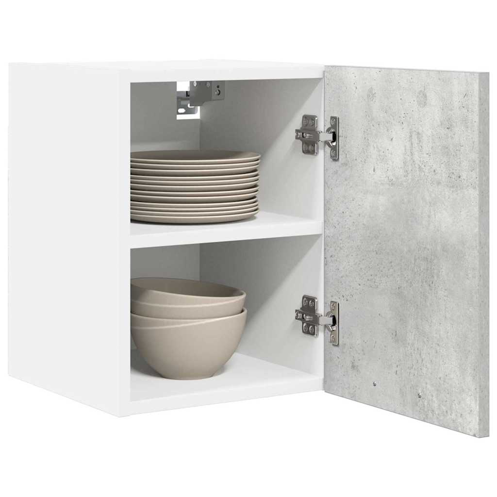 Viseći ormarić 2 pcs Beton siva i bijela 30 x 31 x 40 cm
