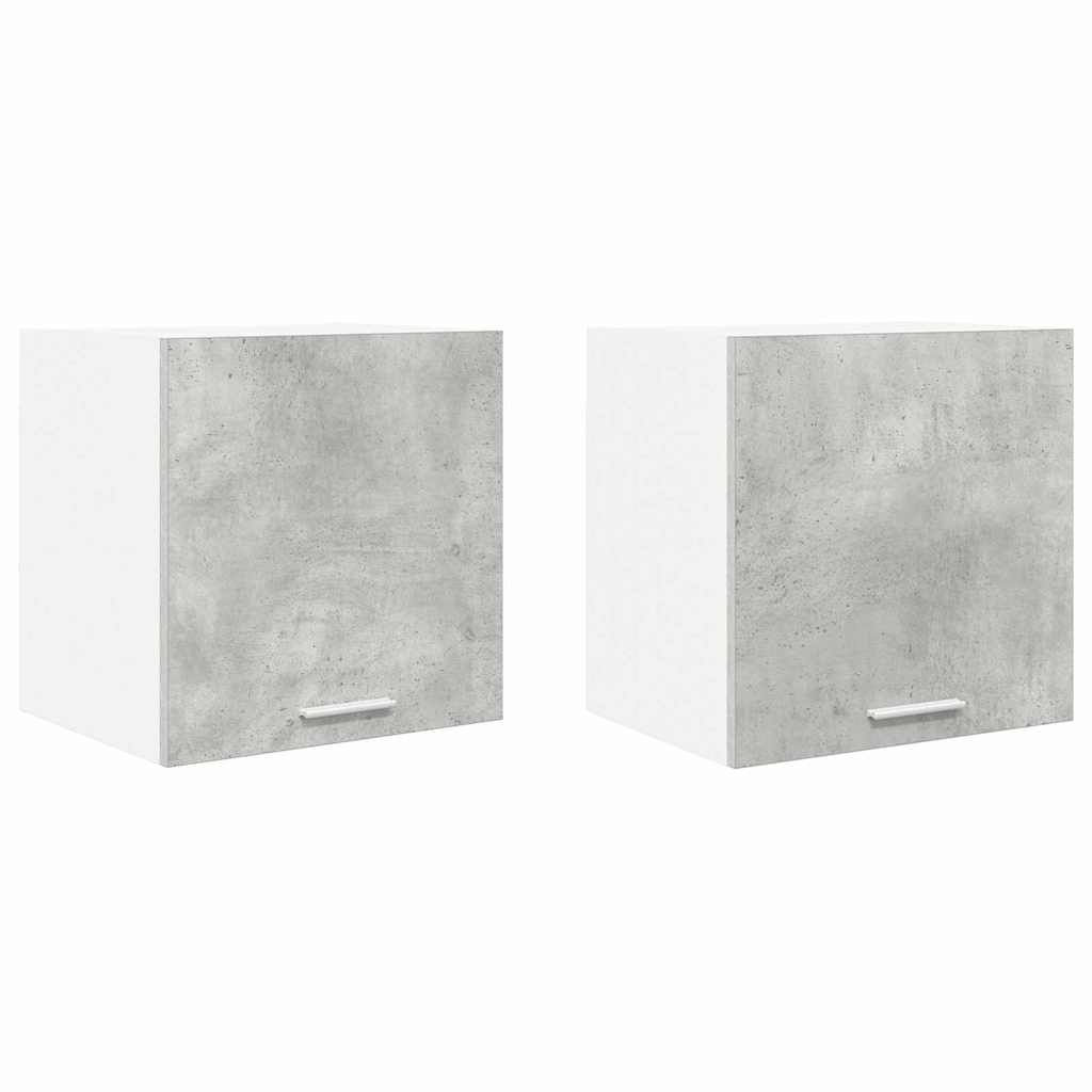 Viseći ormarić 2 pcs Beton siva i bijela 40 x 31 x 40 cm