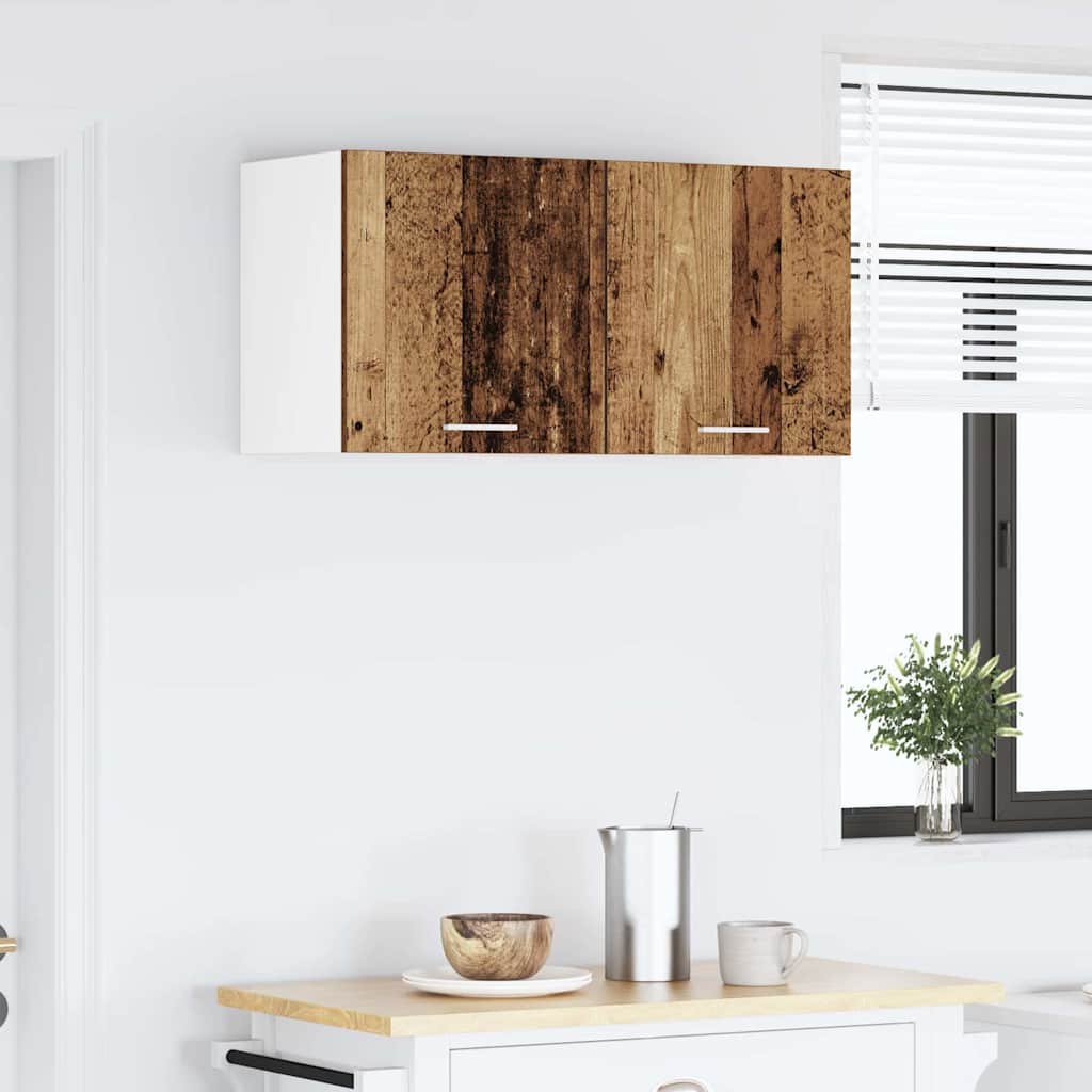 Viseći ormarić 2 pcs Stari drvo i bijela 40 x 31 x 40 cm
