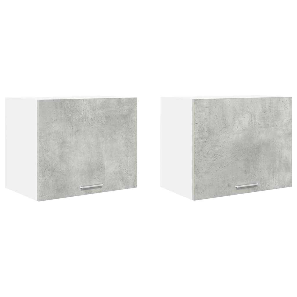 Viseći ormarić 2 pcs Beton siva i bijela 50 x 31 x 40 cm