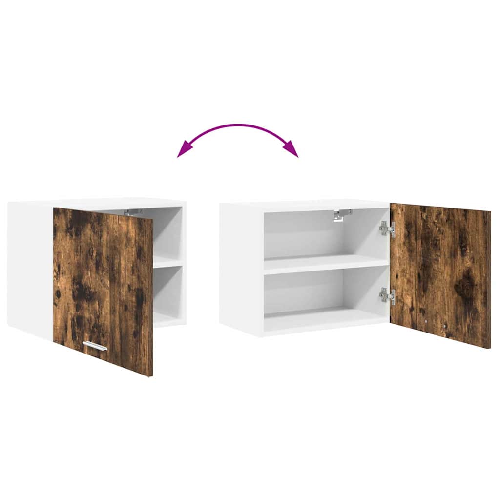 Viseći ormarić 2 pcs Dimljeni hrast i bijela 50 x 31 x 40 cm