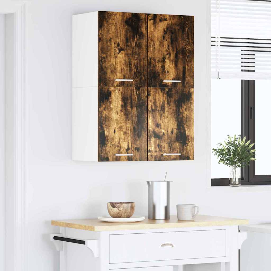 Viseći ormarić 2 pcs Dimljeni hrast i bijela 60 x 31 x 40 cm