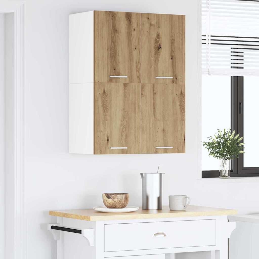 Viseći ormarić 2 pcs Umjetnički hrast i bijela 60 x 31 x 40 cm