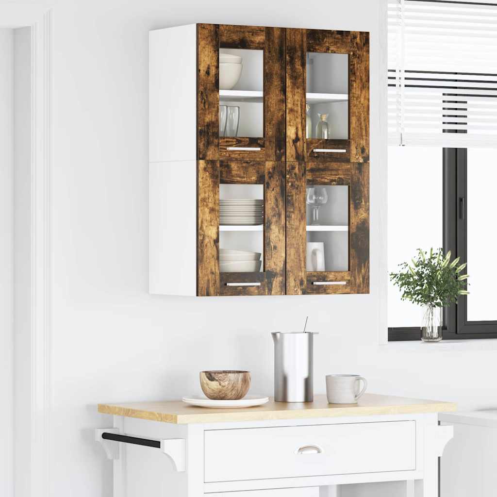 Viseći ormarić s pohranom 2 pcs Dimljeni hrast 60 x 31 x 40 cm
