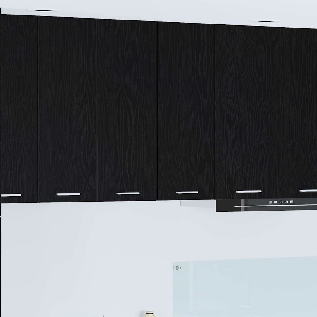 Viseći ormarić 2 pcs Crni hrast i bijela 30 x 31 x 80 cm