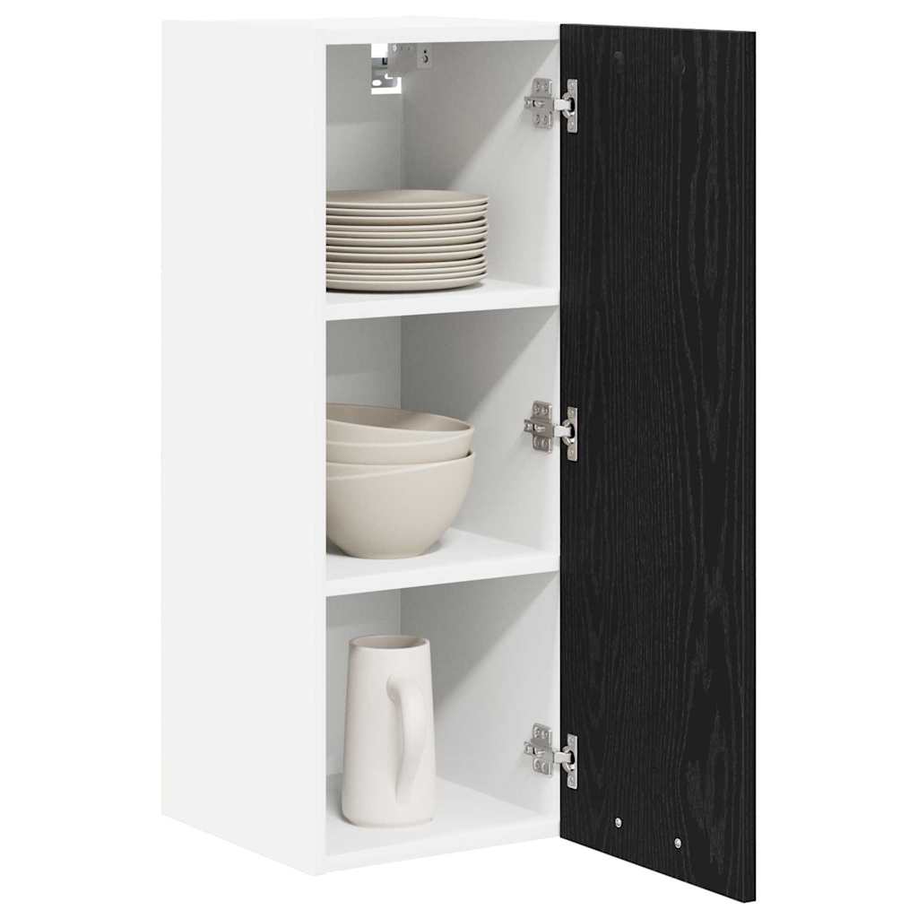 Viseći ormarić 2 pcs Crni hrast i bijela 30 x 31 x 80 cm