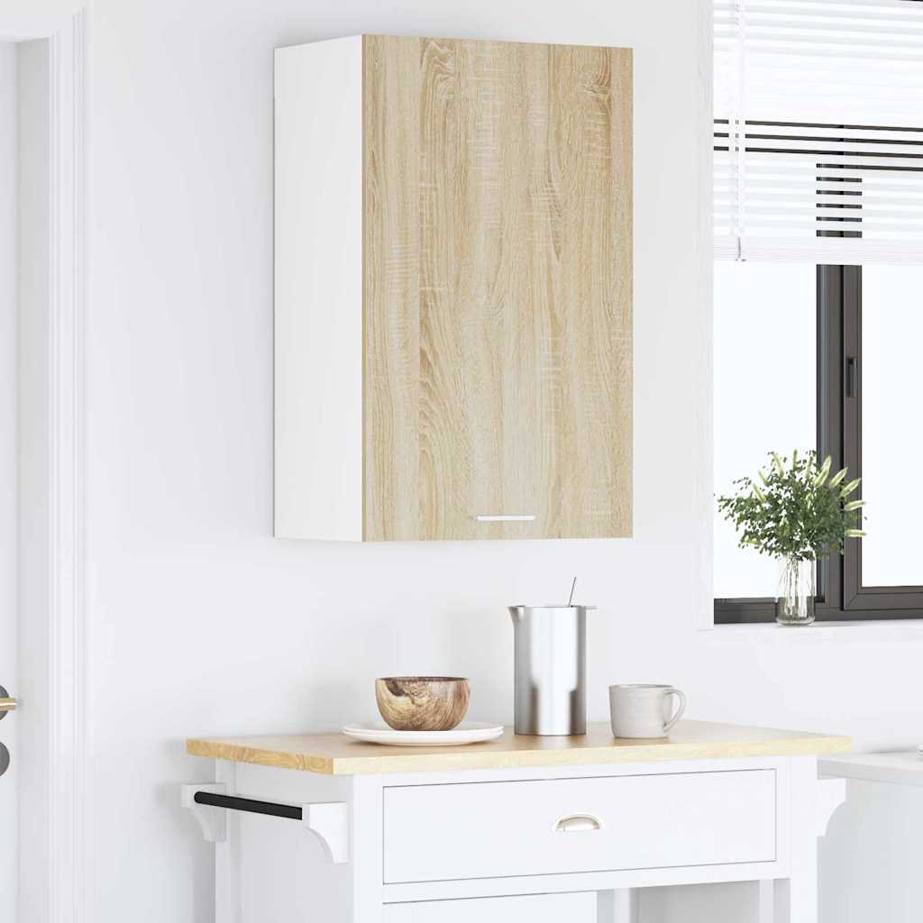 Viseći ormarić s pohranom Sonoma hrast i bijela 50 x 31 x 80 cm