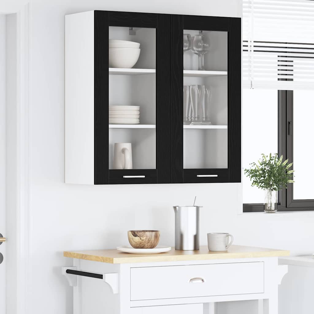 Viseći ormarić s pohranom 2 pcs Crni hrast 40 x 31 x 80 cm