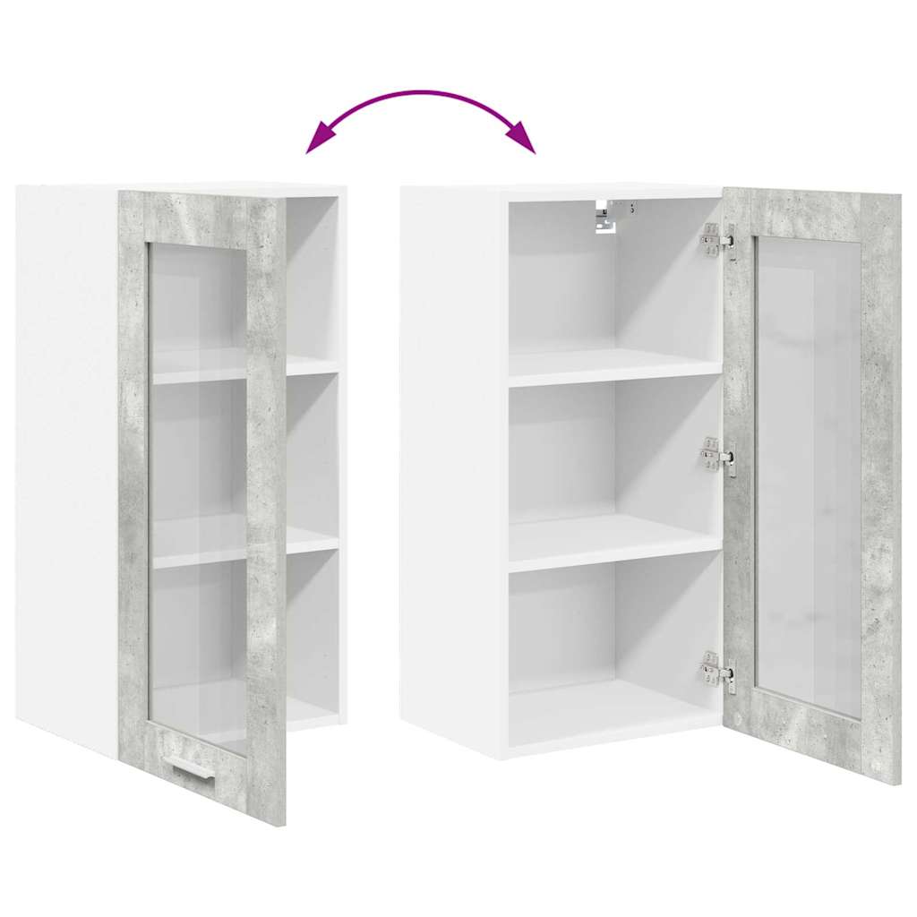 Viseći ormarić s pohranom 2 pcs Betonski sivi 40 x 31 x 80 cm