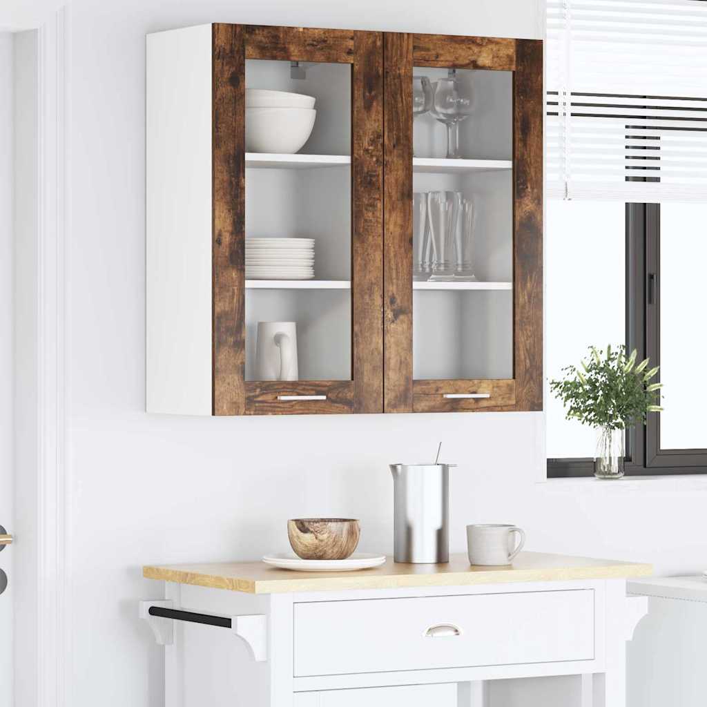 Viseći ormarić s pohranom 2 pcs Dimljeni hrast 40 x 31 x 80 cm