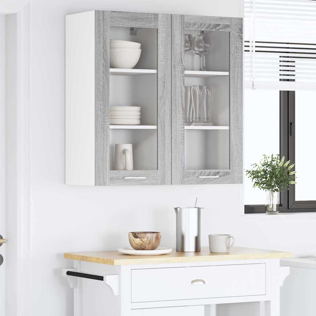 Viseći ormarić s pohranom 2 pcs Siva Sonoma 40 x 31 x 80 cm