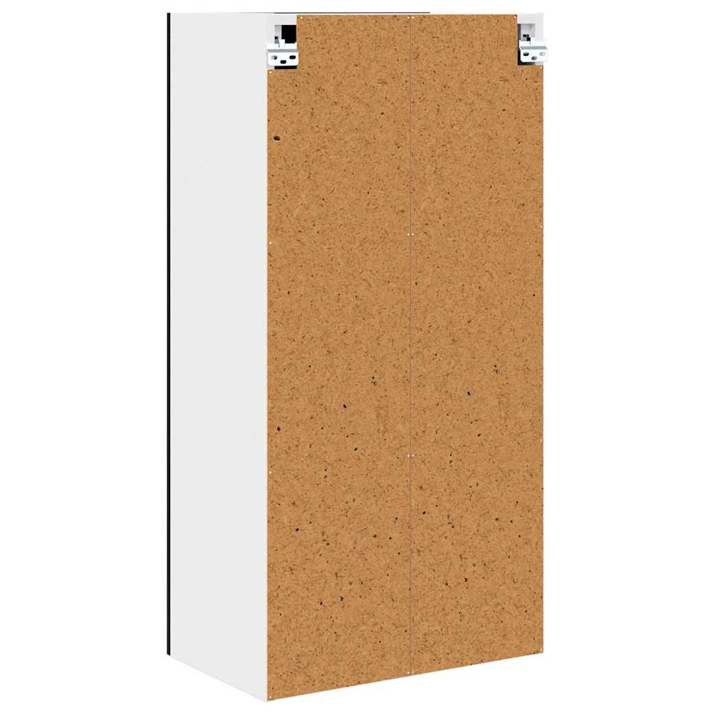 Viseći ormarić s pohranom Crni hrast i bijela 50 x 31 x 100 cm