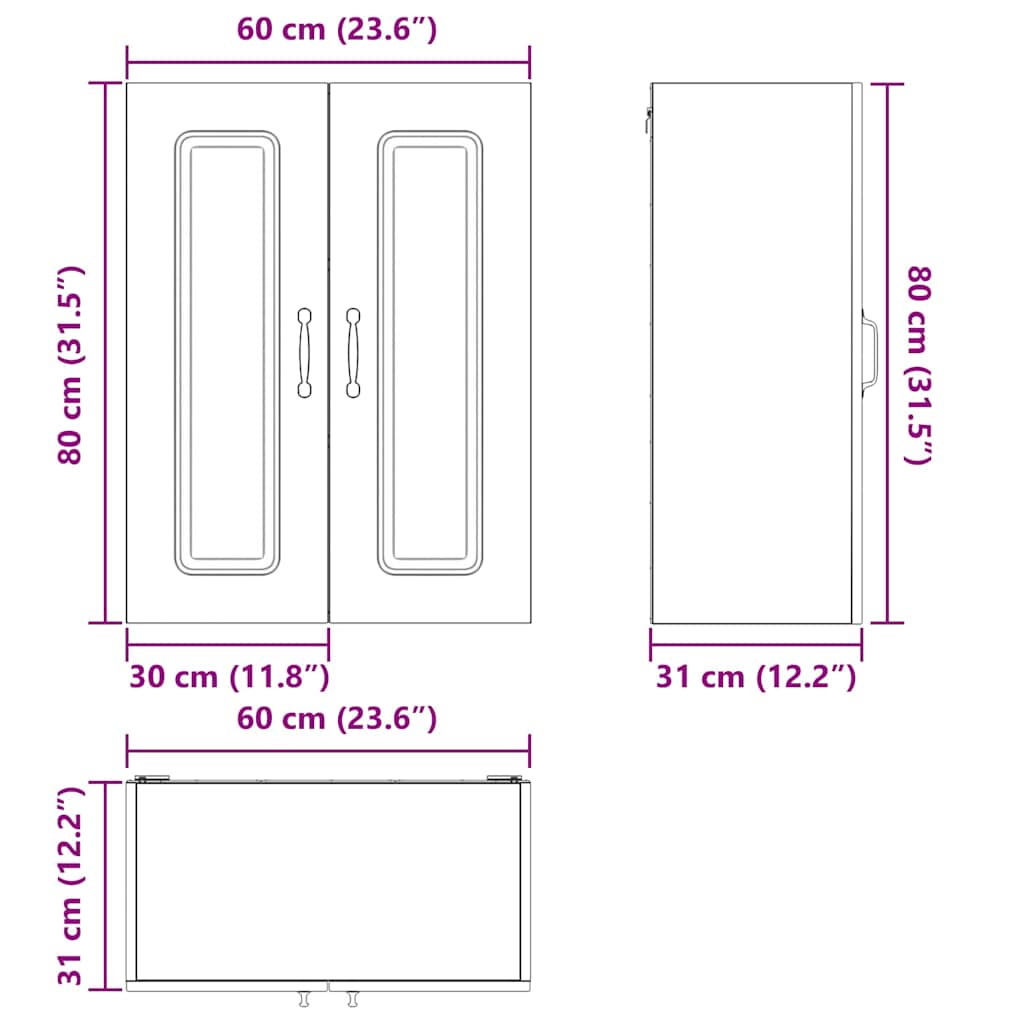 Ploča za perilicu posuđa Kalmar Staro drvo 60 x 31 x 80 cm