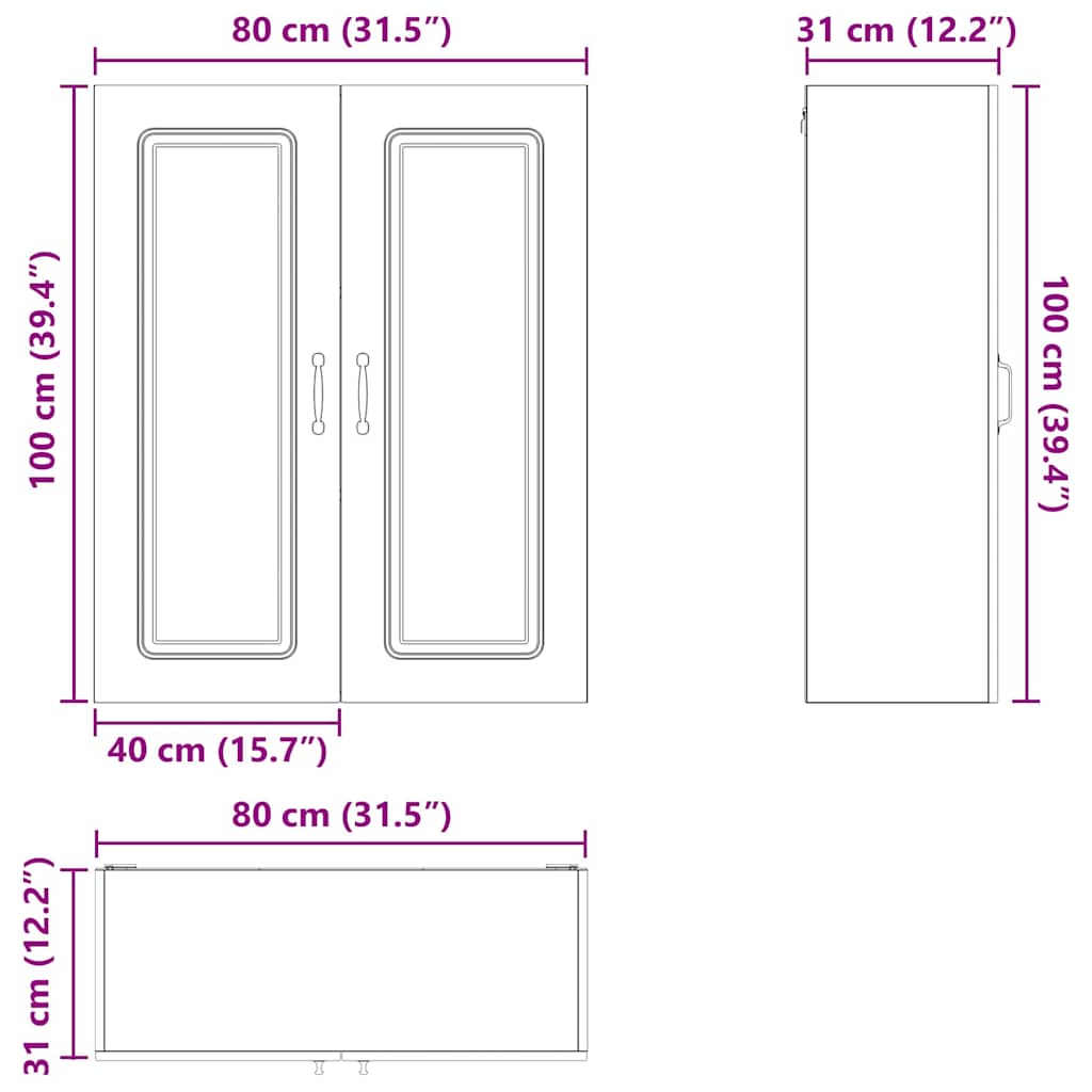 Ploča za perilicu posuđa Kalmar Staro drvo 80 x 31 x 100 cm