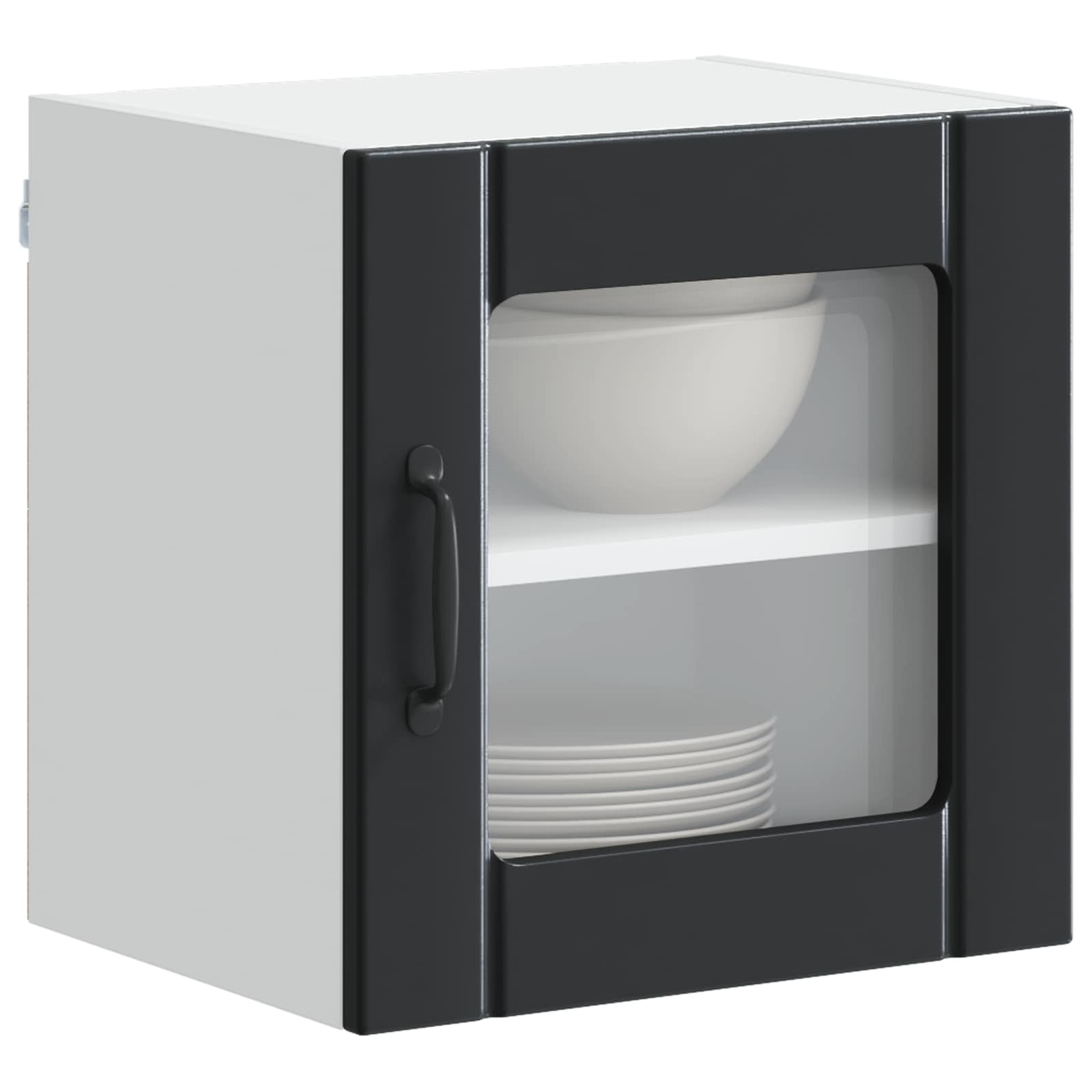 Zidni stakleni ormarić Lucca 2 pcs Crna 40 x 31 x 40 cm