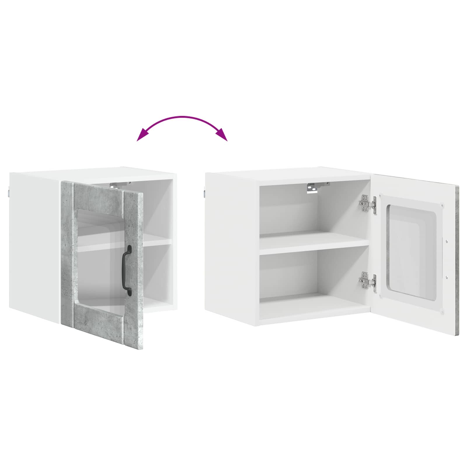 Zidni stakleni ormarić Lucca 2 pcs Betonska siva