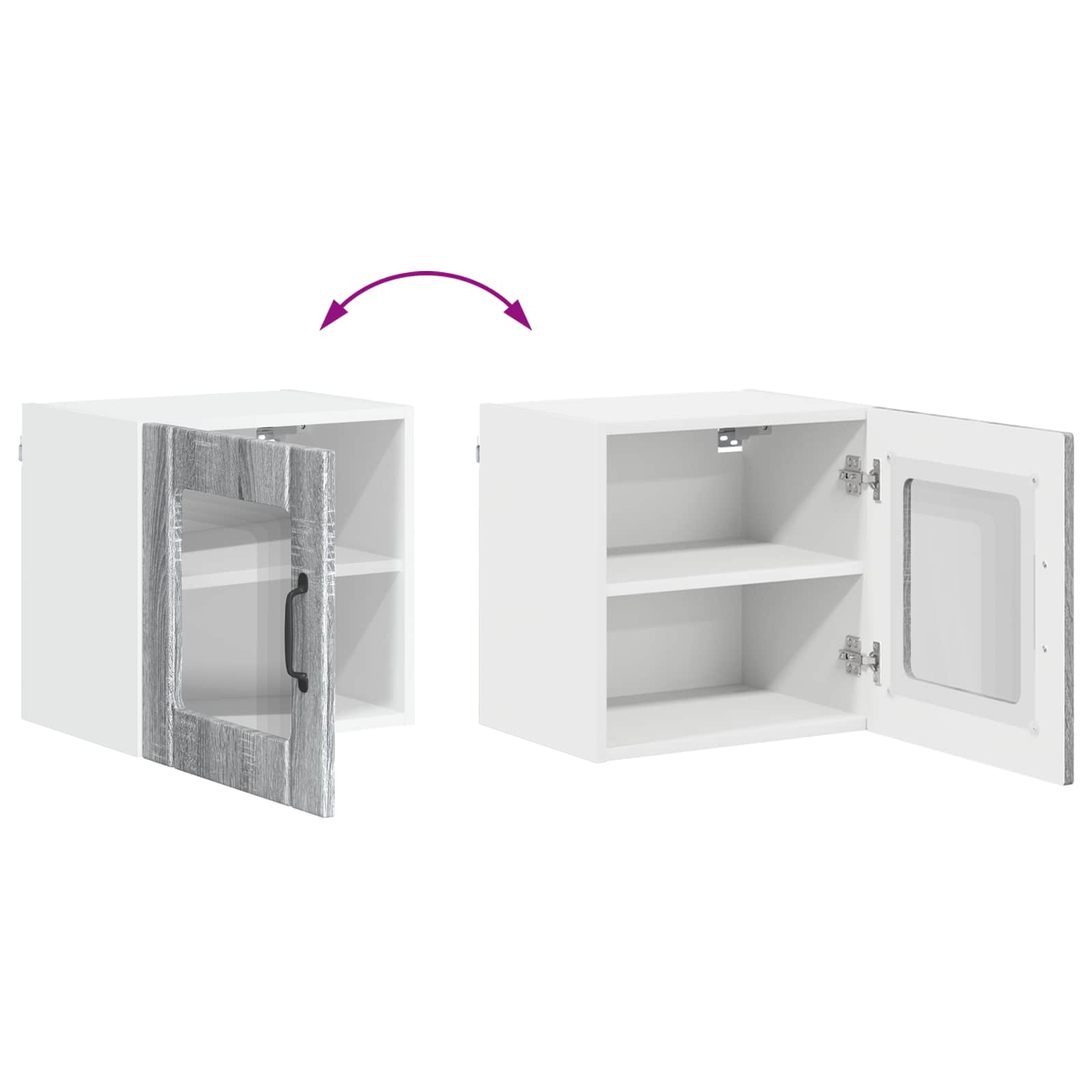 Zidni stakleni ormarić Lucca 2 pcs Siva sonoma 40 x 31 x 40 cm