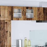 Zidni stakleni ormarić Lucca 2 pcs Staro drvo 40 x 31 x 40 cm