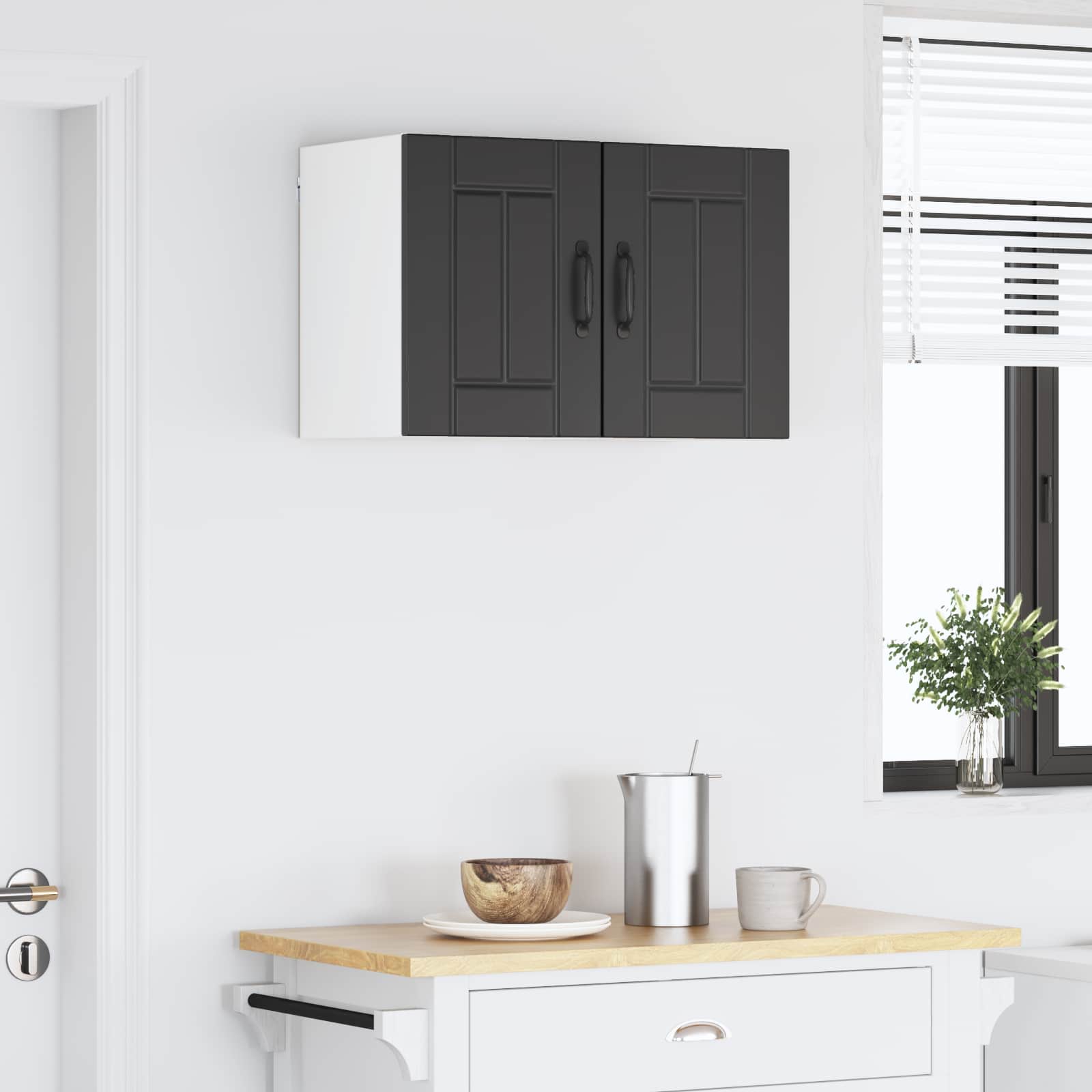 Ormar za Zid Lucca 2 pcs Crna 30 x 31 x 40 cm Konstruirano drvo