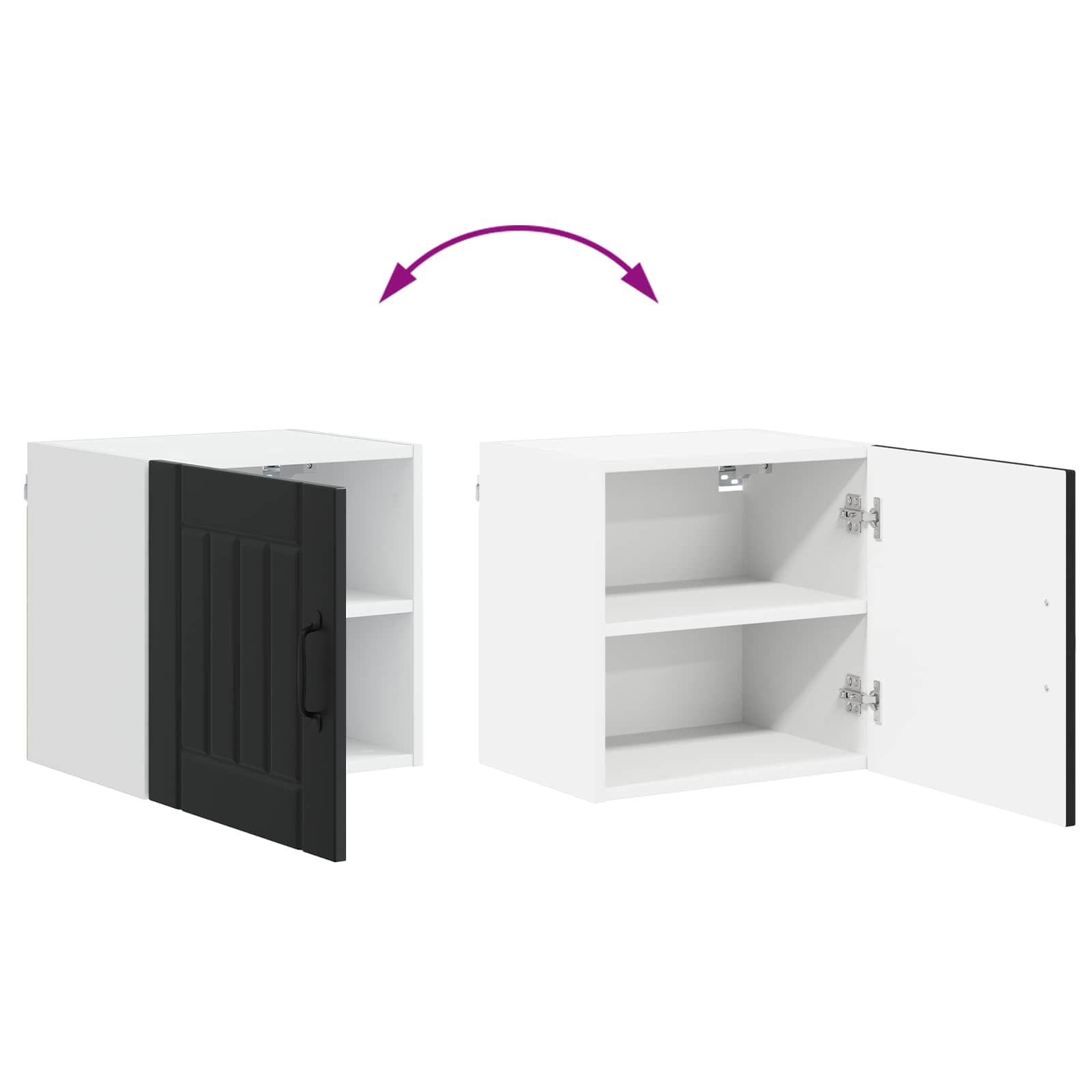 Ormar za Zid Lucca 2 pcs Crna 40 x 31 x 40 cm Konstruirano drvo