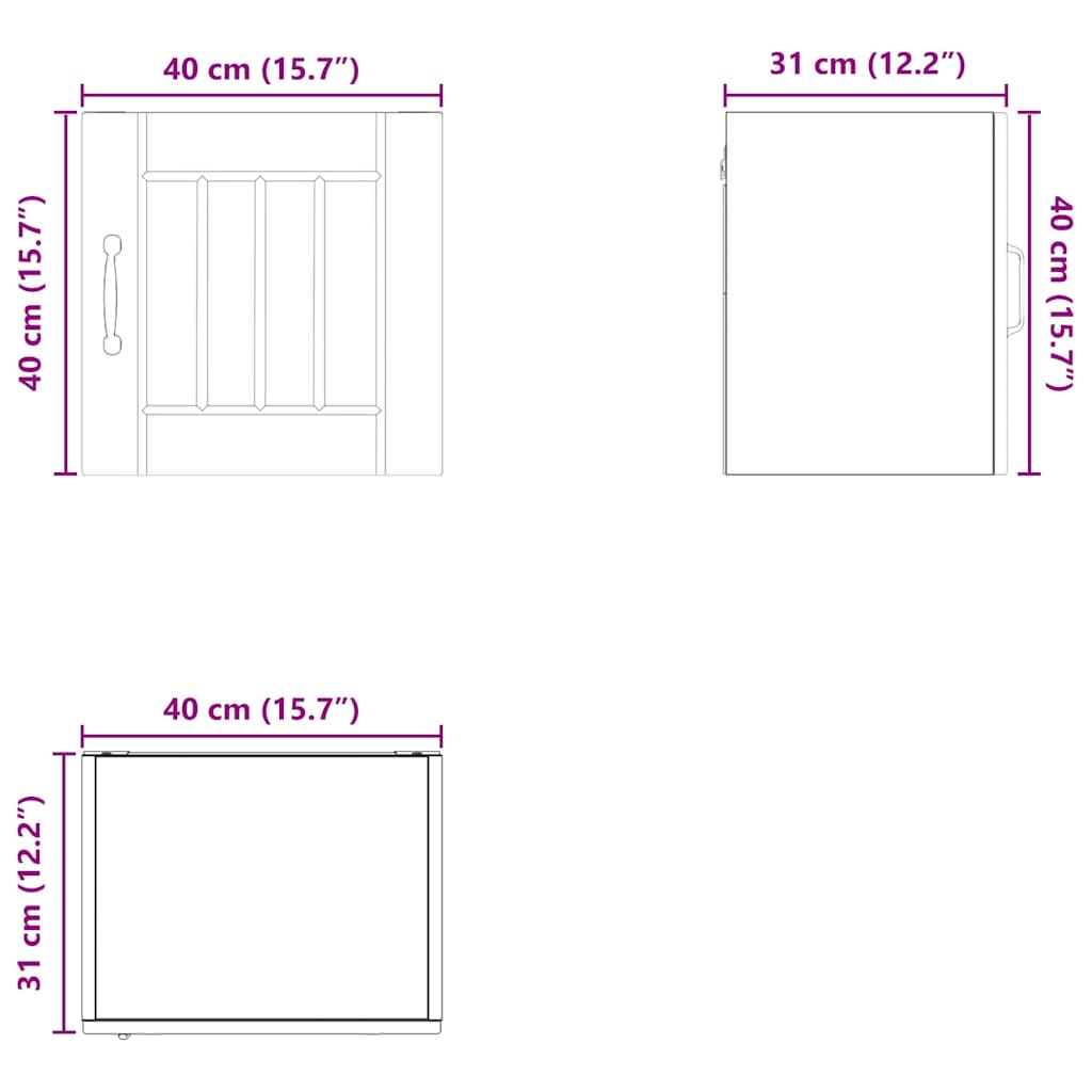 Ormar za Zid Lucca Siva sonoma 40 x 31 x 40 cm