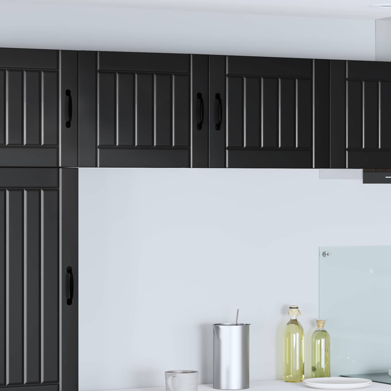 Ormar za Zid Lucca 2 pcs Crna 50 x 31 x 40 cm Konstruirano drvo