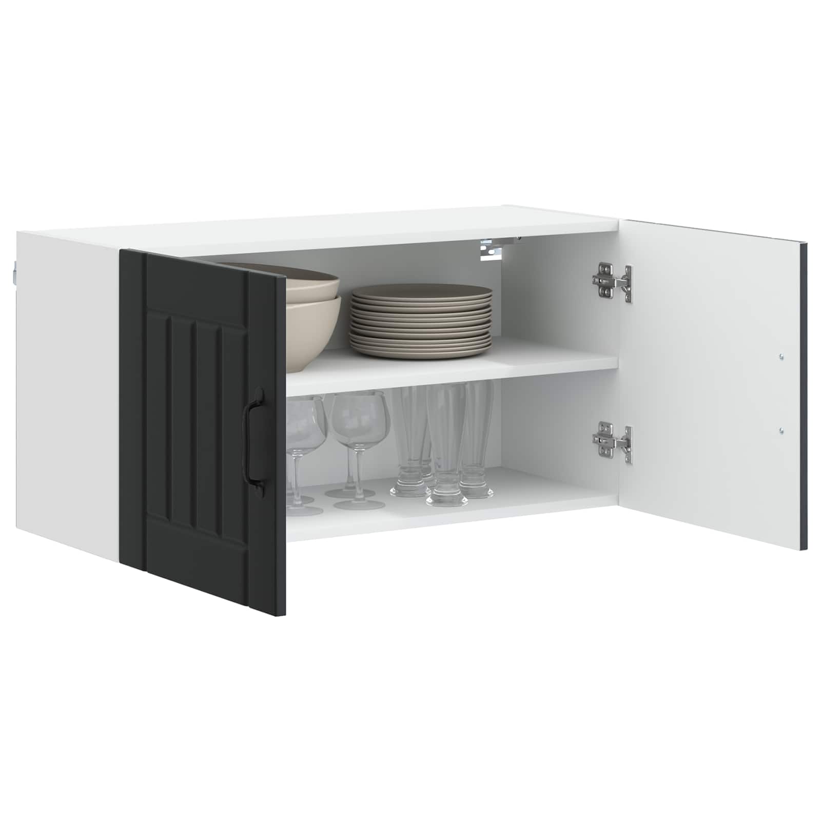 Ormar za Zid Lucca Crna 80 x 31 x 40 cm Konstruirano drvo