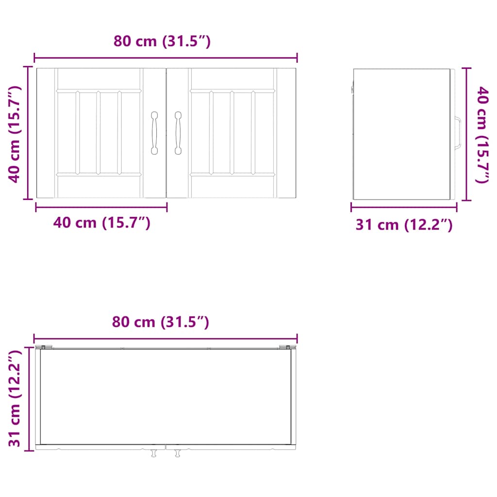 Ormar za Zid Lucca Bijela visokog sjaja 80 x 31 x 40 cm