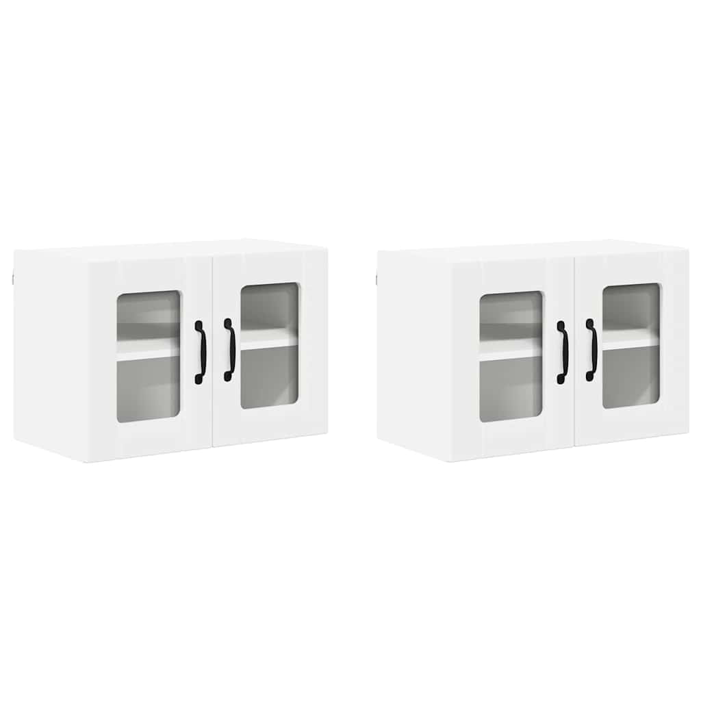 Zidni stakleni ormarić Lucca 2 pcs Bijela 60 x 31 x 40 cm