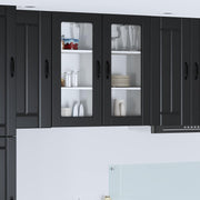 Zidni stakleni ormarić Lucca 2 pcs Crna 40 x 31 x 80 cm
