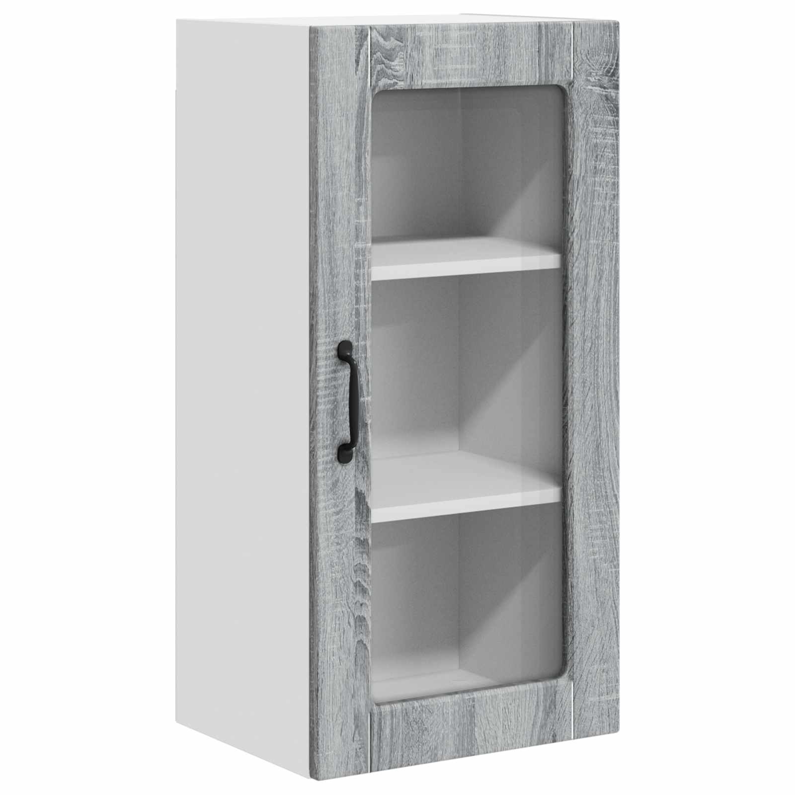 Zidni stakleni ormarić Lucca 2 pcs Siva sonoma 40 x 31 x 80 cm