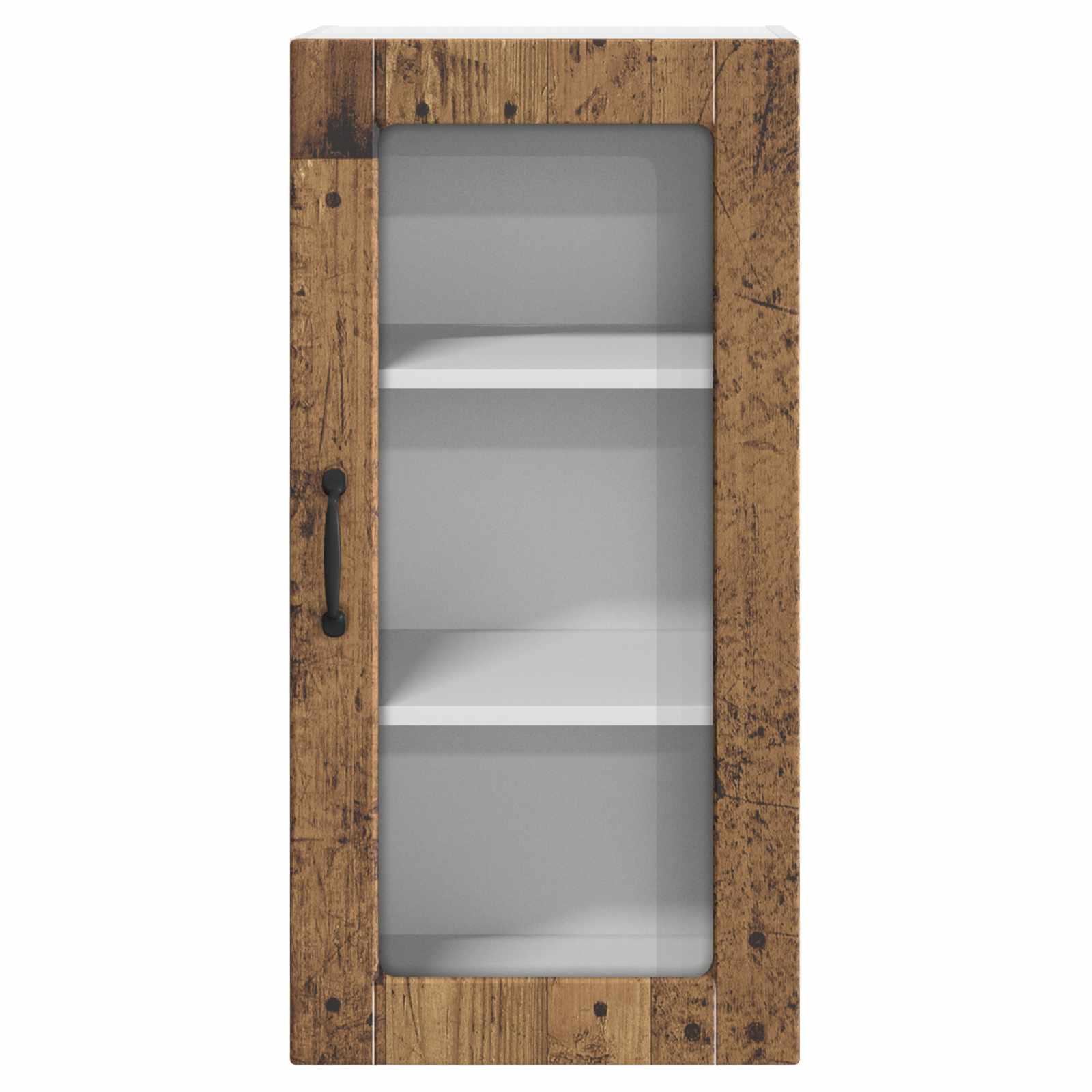 Zidni stakleni ormarić Lucca 2 pcs Staro drvo 40 x 31 x 80 cm