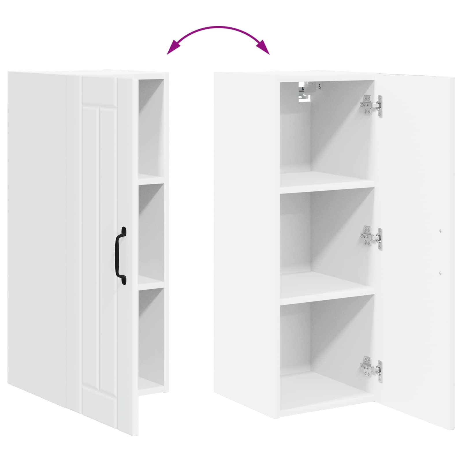 Ormar za Zid Lucca 2 pcs Bijela 30 x 31 x 80 cm